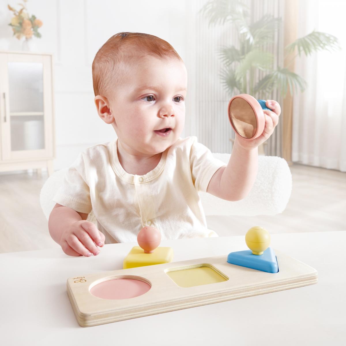 Montessori Educational Sensory Toy, Hape, Mirror Shapes, 24,6 x 6 x 8,8 cm