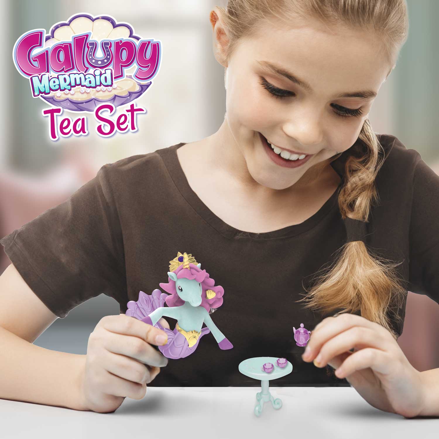 Комплект фигурки Galupy Русалка, Сервиз за чай, 5 части