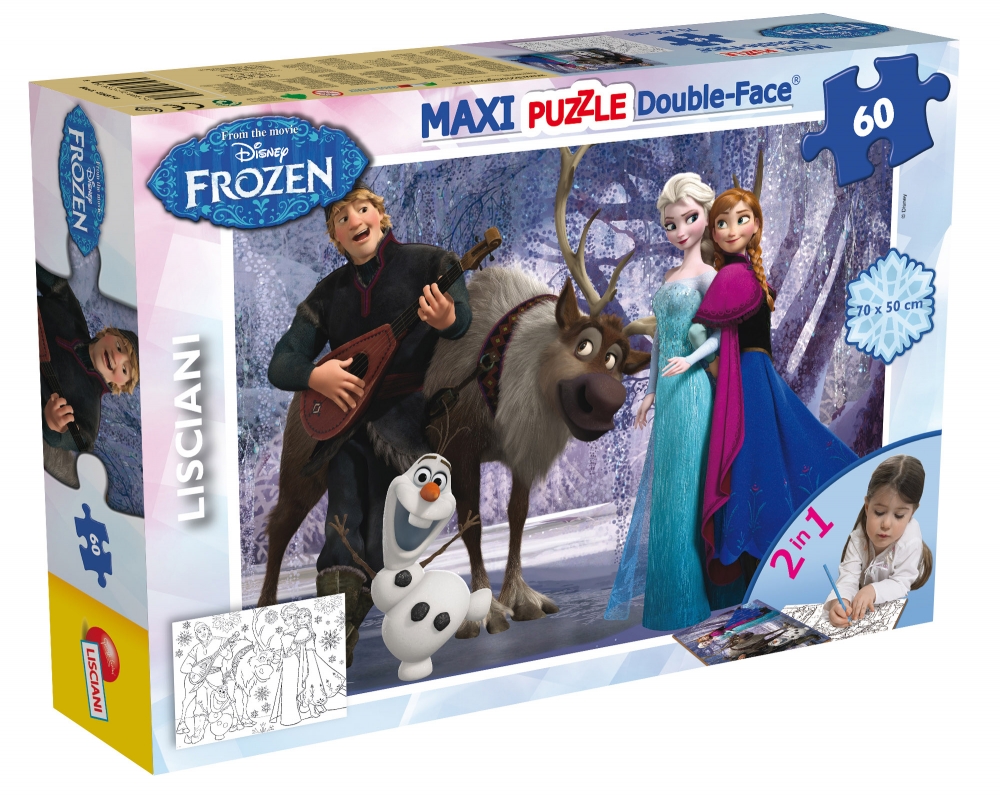 Παζλ, Lisciani, Frozen, Μουσική και ψυχαγωγία, Παζλ διπλής όψης 60 τεμαχίων