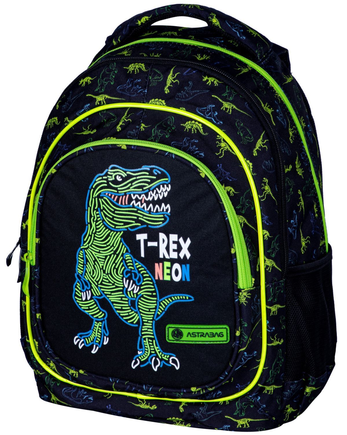 Σχολικό σακίδιο, Astra, T-Rex Neon, 39x28x15 cm