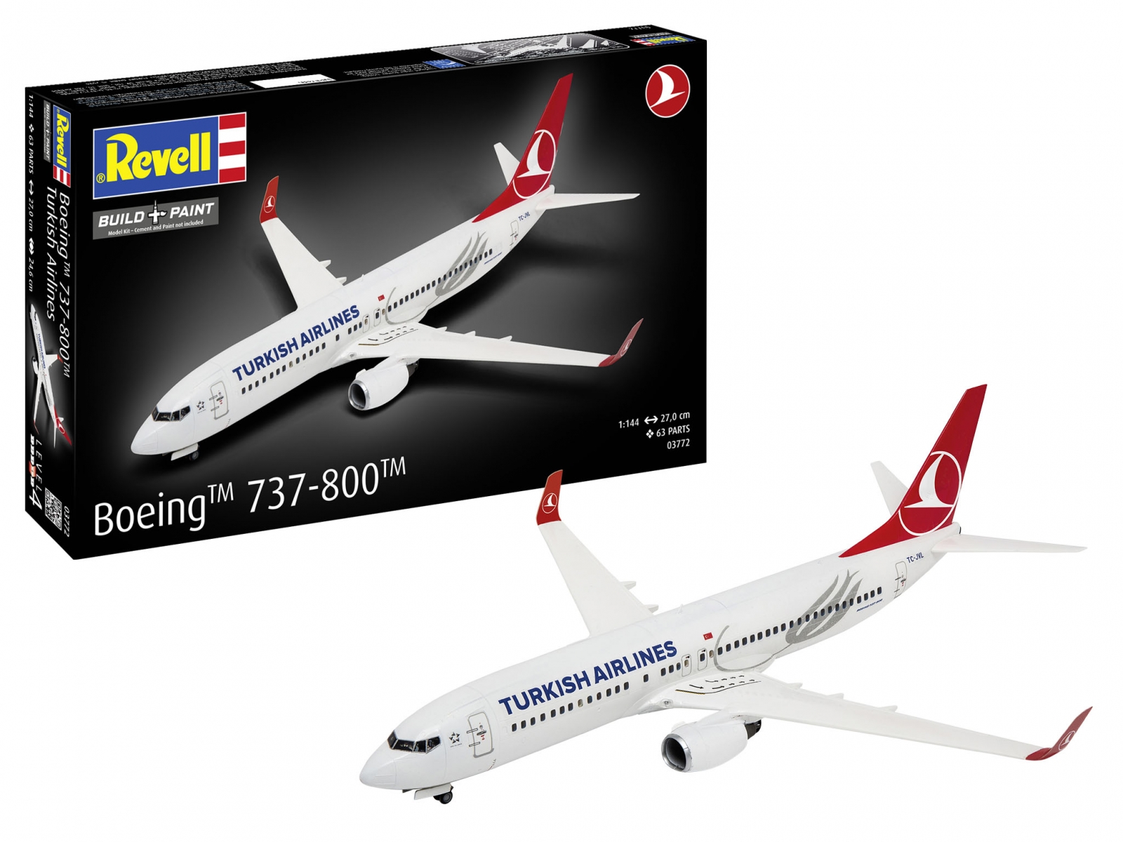 Μοντέλο συναρμολόγησης, Revell, Αεροπλάνο Boeing 737-800 Turkish Airlines, 63 ανταλλακτικά