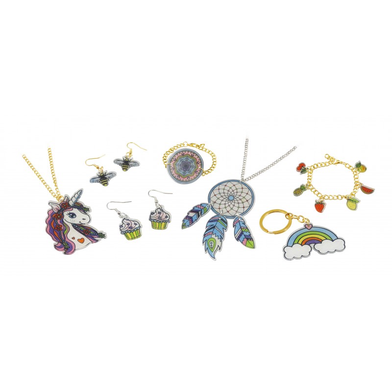 Creative Set, Buki France, Be Teens, DIY Shrink Plastic Jewelry, 7 Pieces