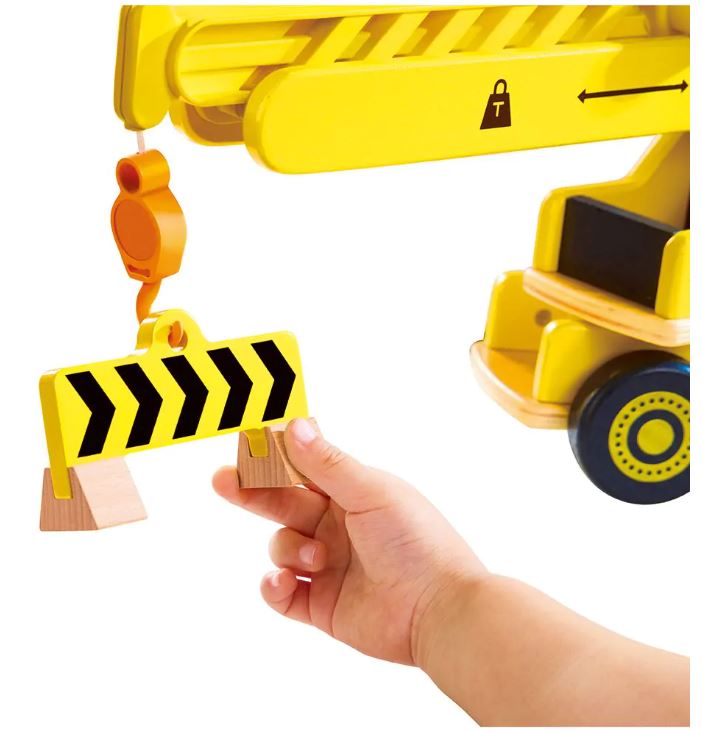Παιδικό ξύλινο σετ, Hape, Κινητός γερανός, 5 τεμάχια