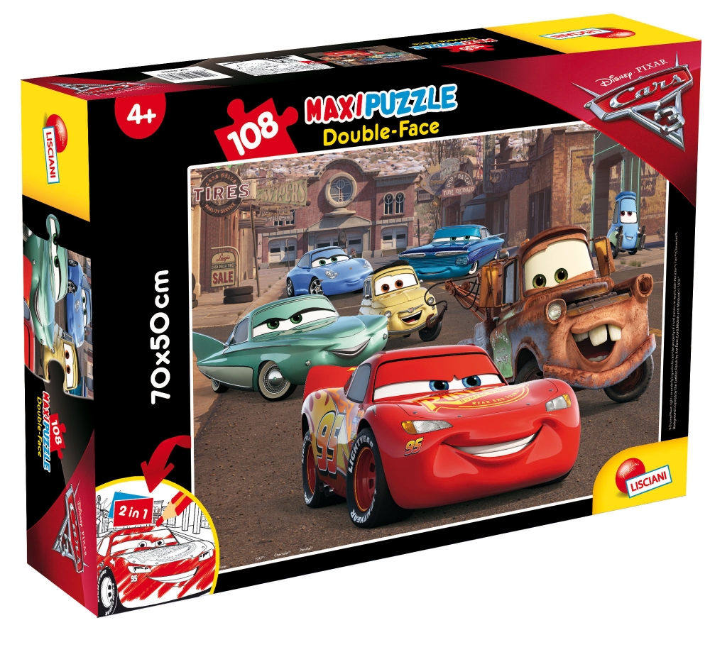 Παζλ, Lisciani, Cars 3, Παζλ διπλής όψης 108 τεμαχίων