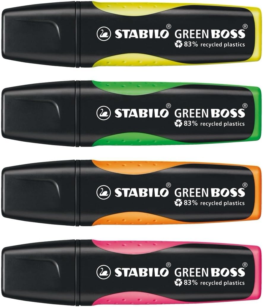 Σετ γραφείου με δείκτες κειμένου, Stabilo Green Boss ST6070/04, 4 χρώματα