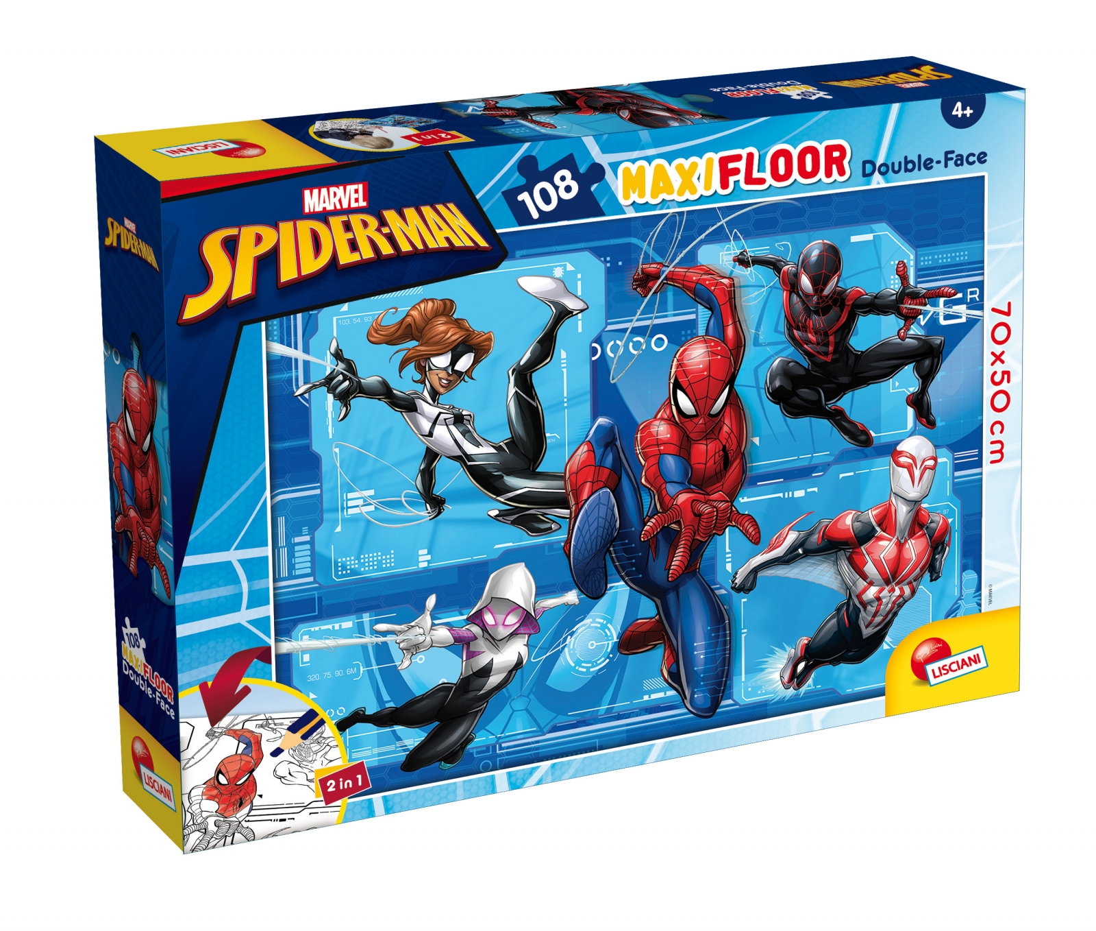 Παζλ, Lisciani, Spiderman, Διπρόσωπο παζλ 108 τεμαχίων