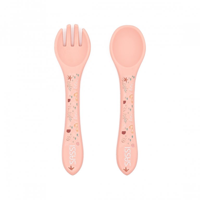 Σετ τραπεζαρίας σιλικόνης, πιρούνι και κουτάλι, Sassi, χταπόδι