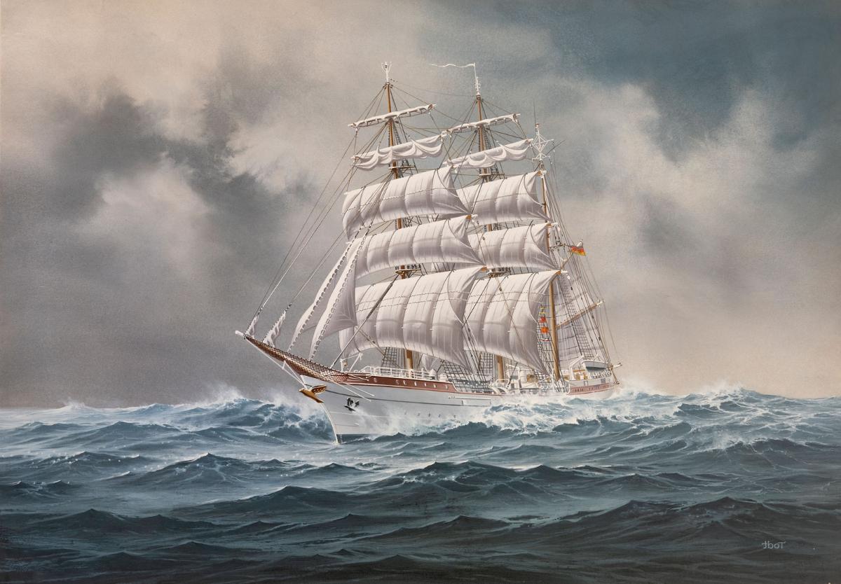 Συναρμολογημένο μοντέλο Gorch Fock Sailing Ship, 75 εξαρτήματα