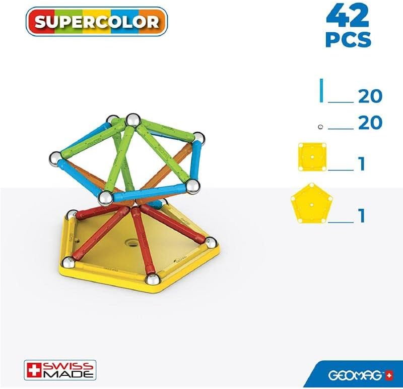 Магнитен конструктор Supercolor 383, 42 части