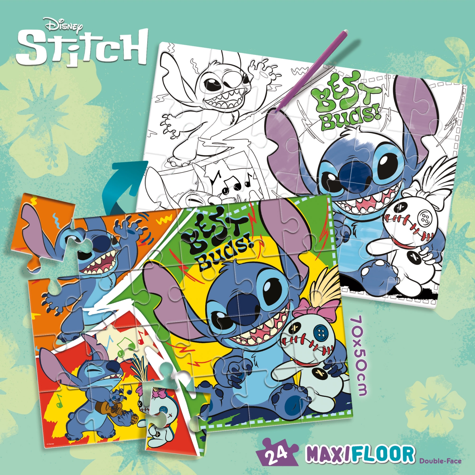 Παζλ, Lisciani, Lilo and Stitch, Παζλ διπλής όψης 24 τεμαχίων