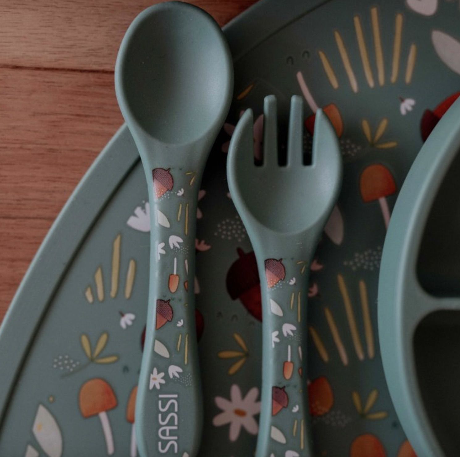 Σετ τραπεζαρίας σιλικόνης, πιρούνι και κουτάλι, Sassi, Fox