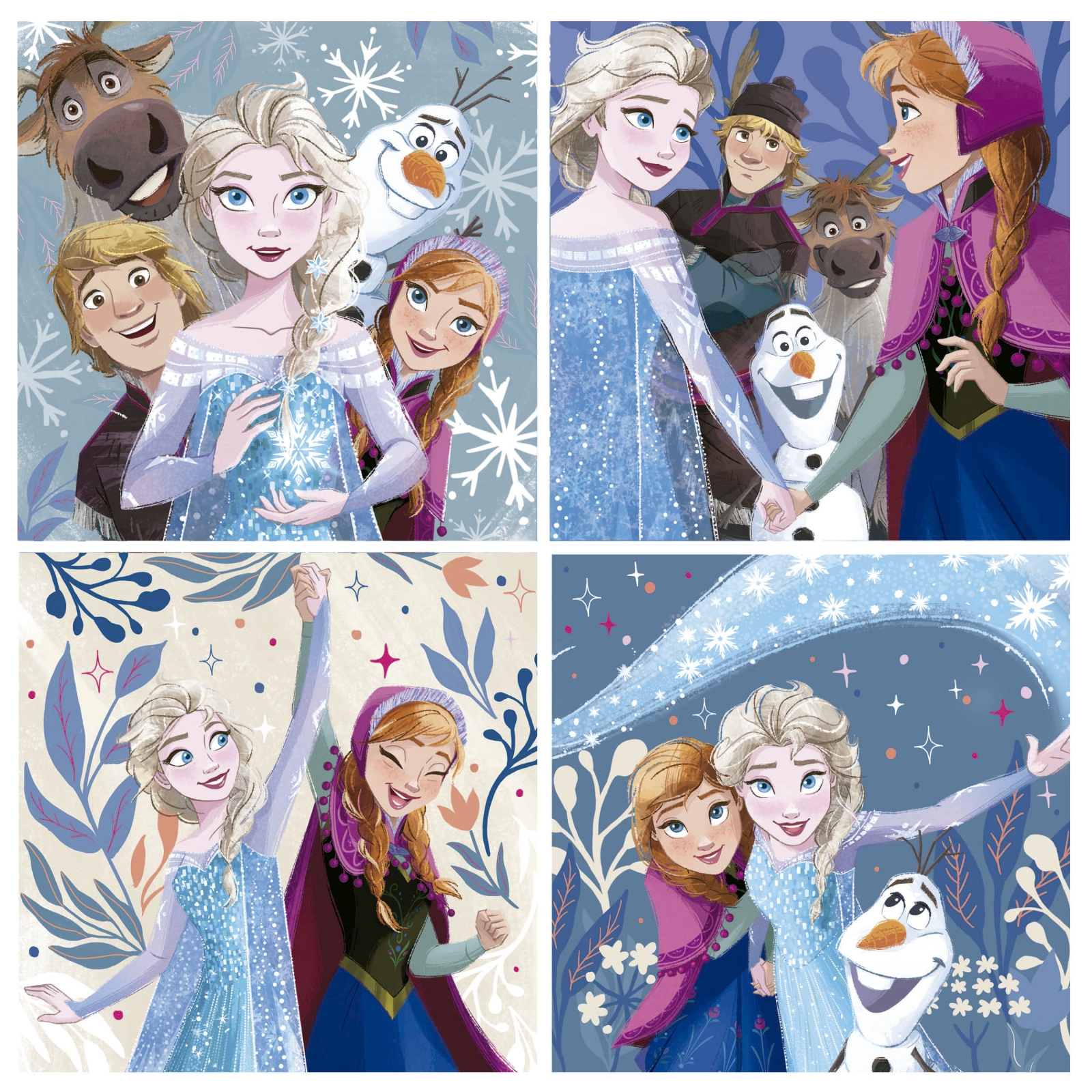 Прогресивен пъзел Frozen 4 в 1, 12/16/20/25 части