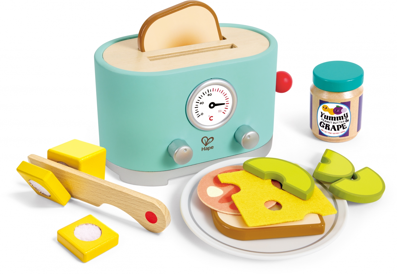 Play set, Hape, τοστιέρα με αξεσουάρ, 15 τεμάχια
