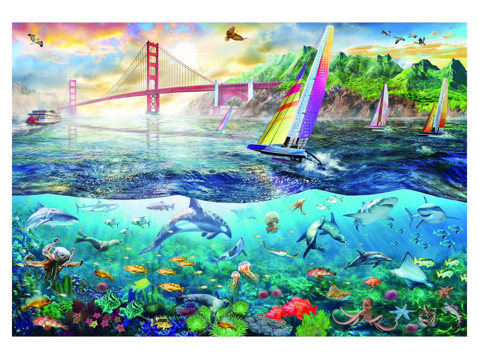 Puzzle, Anatolian, The Bay Over the Frisco Bridge, 2000 κομμάτια