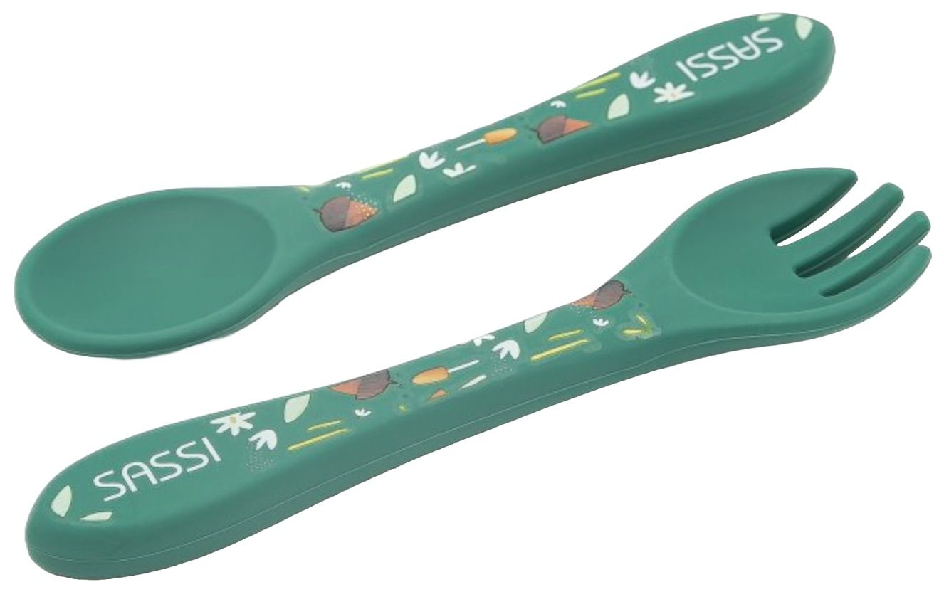 Σετ τραπεζαρίας σιλικόνης, πιρούνι και κουτάλι, Sassi, Fox