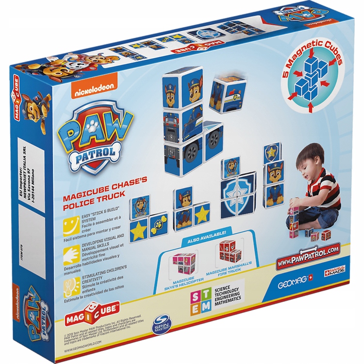 Магнитен конструктор Magicube, Paw Patrol, Полицейската кола на Чейс 079, 5 части