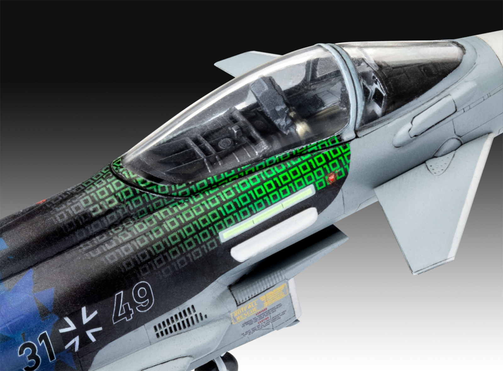 Συναρμολογημένο μοντέλο γερμανικού Eurofighter, Luftwaffe 2020 Quadriga, 85 εξαρτήματα