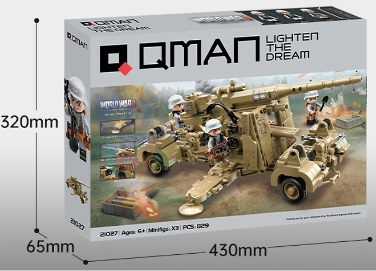 Κατασκευαστής, Qman, Γερμανικό πιστόλι FlaK 88mm, 829 εξαρτήματα