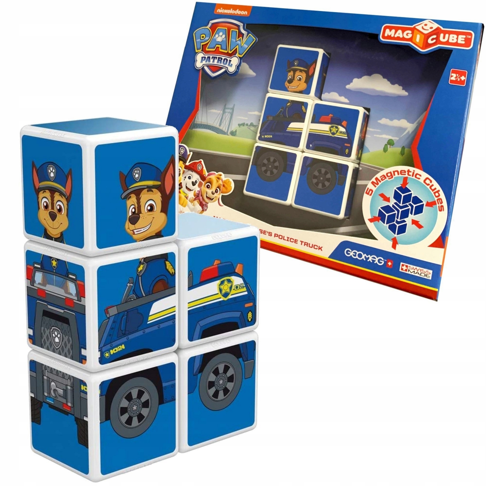 Магнитен конструктор Magicube, Paw Patrol, Полицейската кола на Чейс 079, 5 части