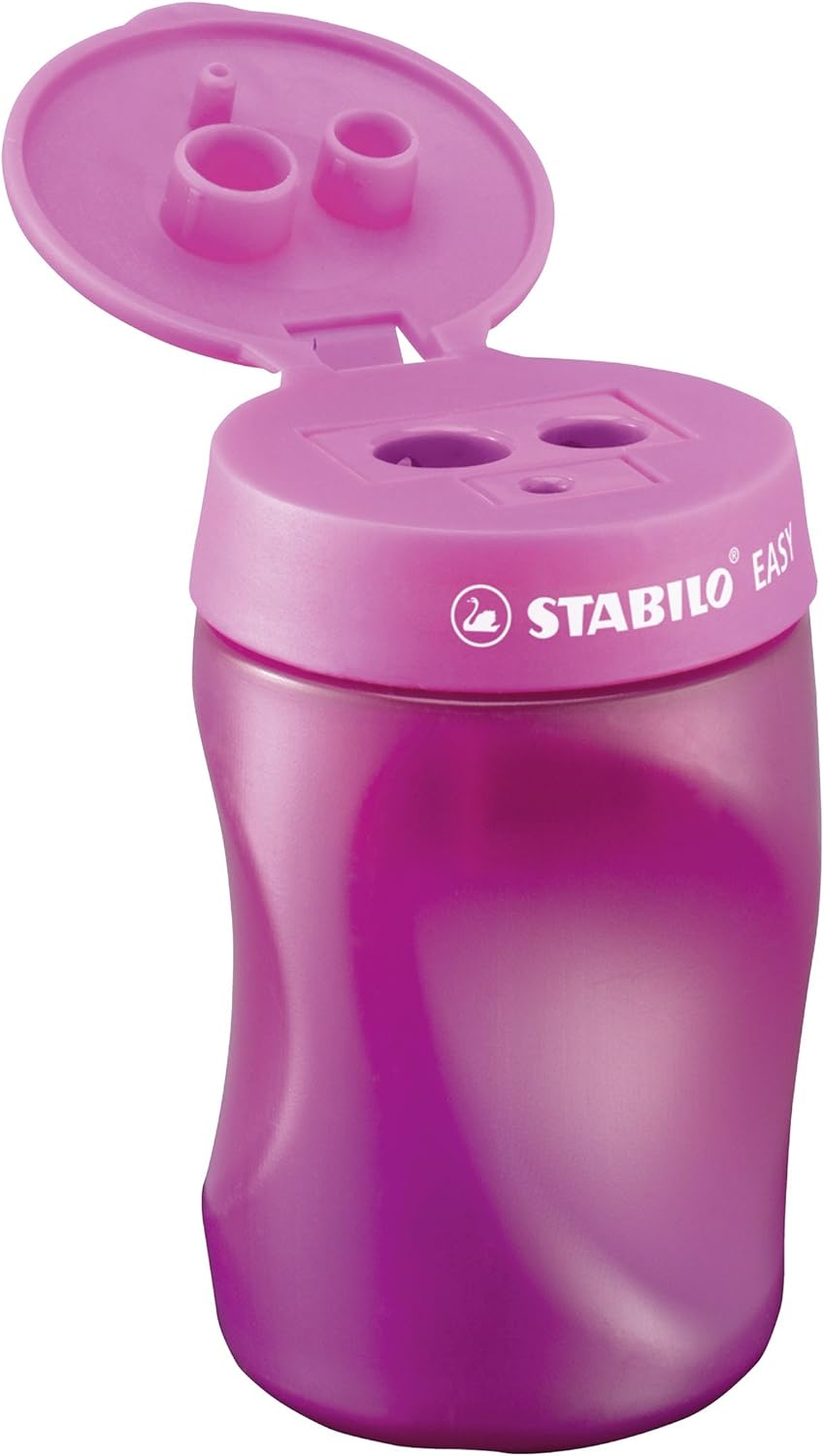 Σετ εργονομικών μολυβιών, Stabilo, EASYgraph S, για δεξί χέρι, 2 τεμάχια με ξύστρα και γόμα, ροζ