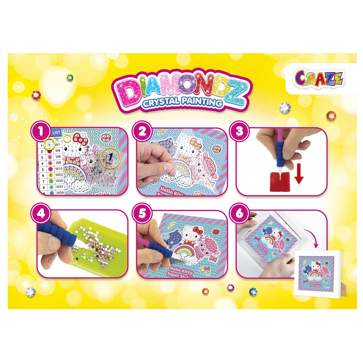 Комплект диамантената живопис DIAMONDZ, Hello Kitty за начинаещи
