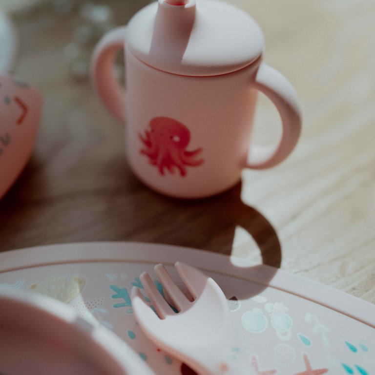 Σετ τραπεζαρίας σιλικόνης, πιρούνι και κουτάλι, Sassi, χταπόδι