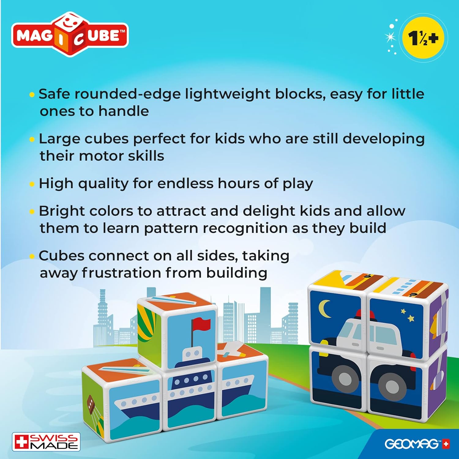 Магнитен конструктор Magicube, Превозни средства и карти 131, 11 части