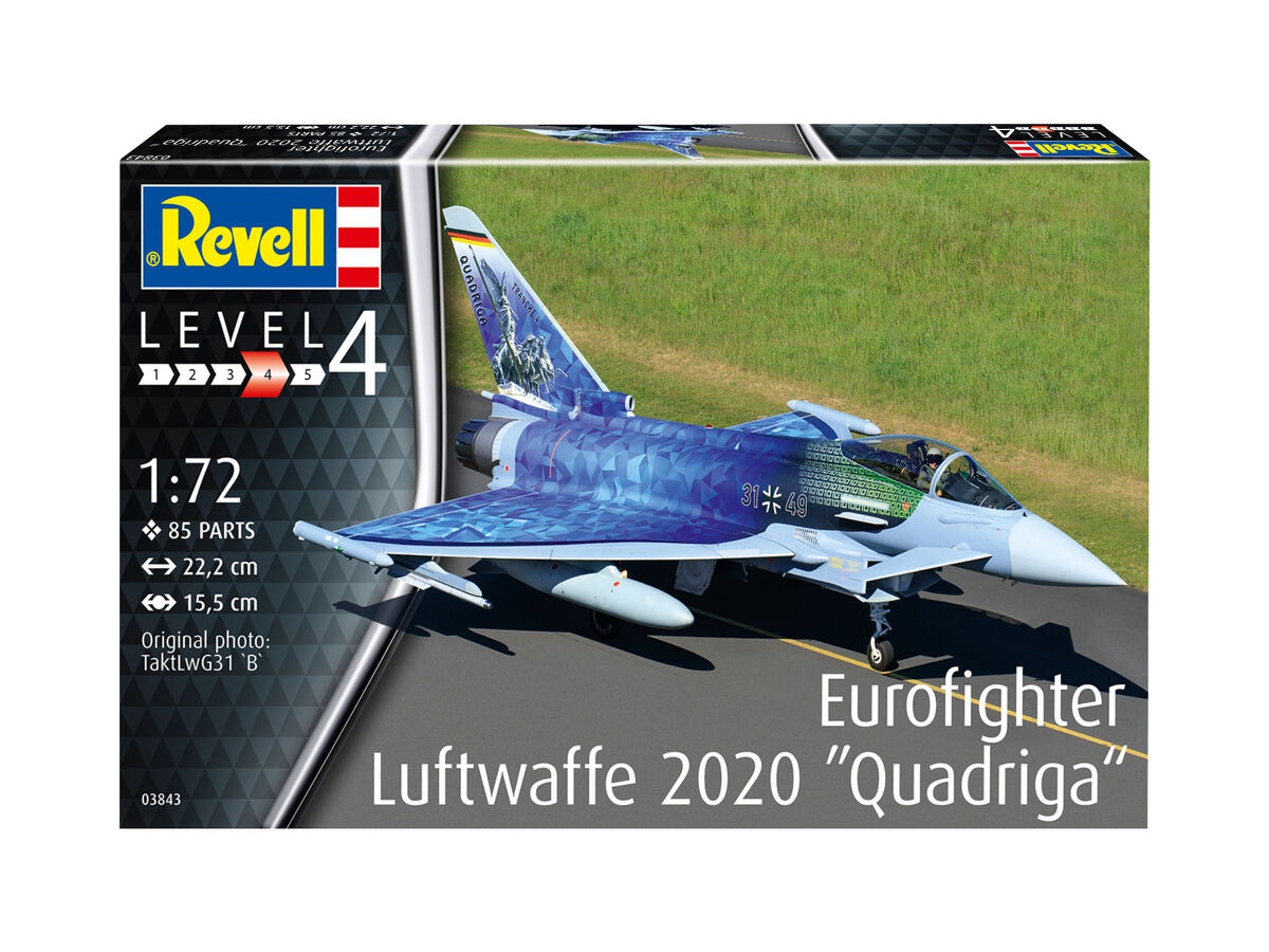Συναρμολογημένο μοντέλο γερμανικού Eurofighter, Luftwaffe 2020 Quadriga, 85 εξαρτήματα