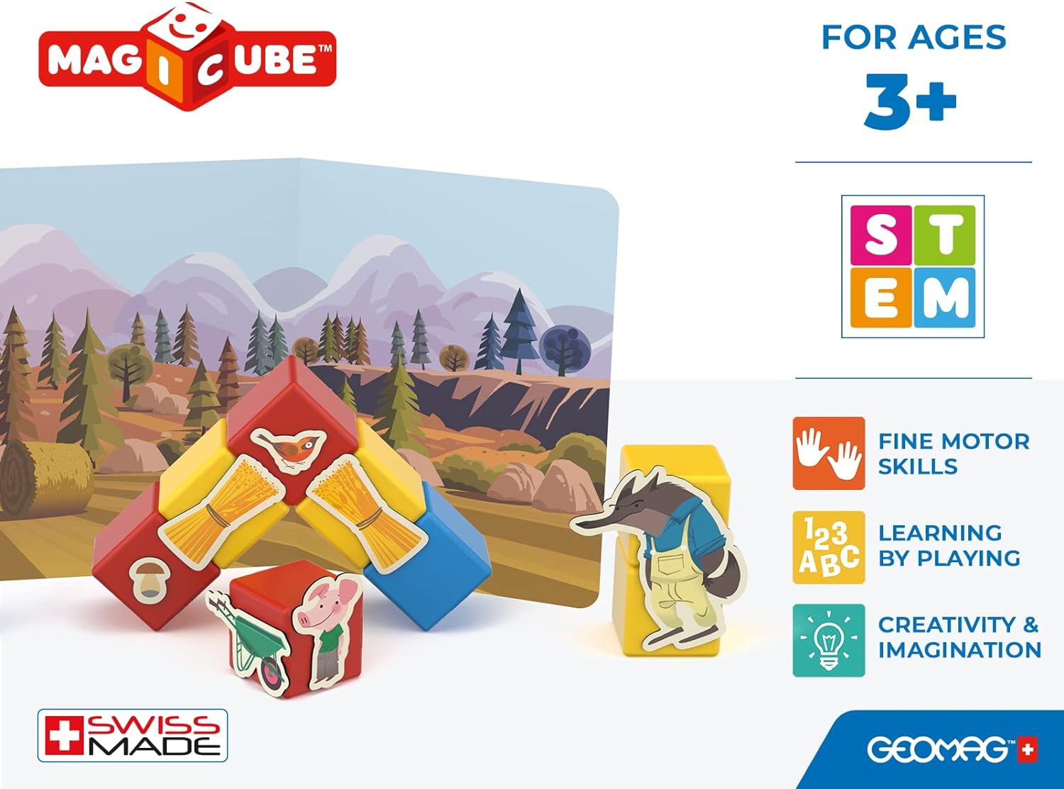 Магнитен конструктор Magicube, Story Building 118, Три малки прасенца, 42 части