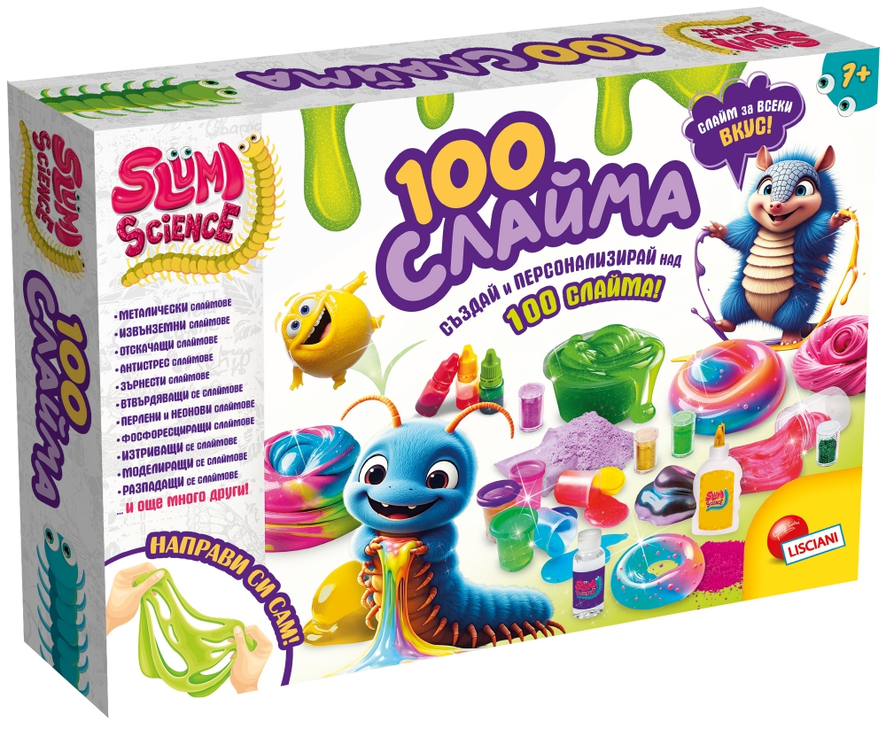Δημιουργικό κιτ, Lisciani, Slumi Science, DIY 100 slimes