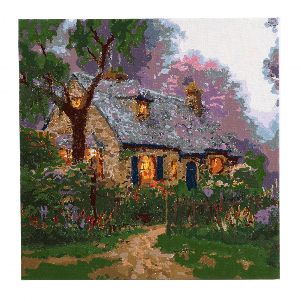 Δημιουργικό κιτ Paint by number, Foxglove Villa, 30 x 30 cm