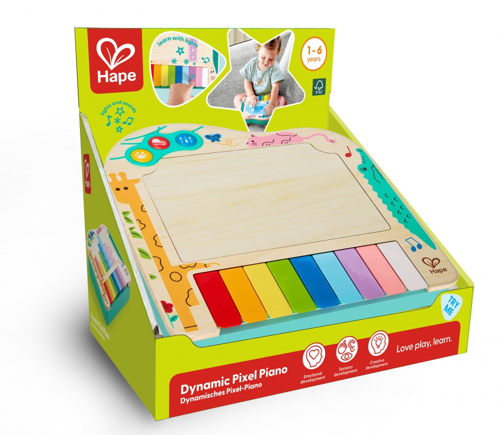 Ξύλινο πιάνο pixel, Hape