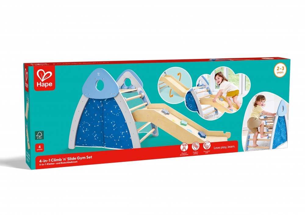 Ξύλινο Σετ, Hape, Σετ Αναρρίχησης και Σύρσης 4 σε 1, 176,28 x 52,5 x 79,25 εκ.