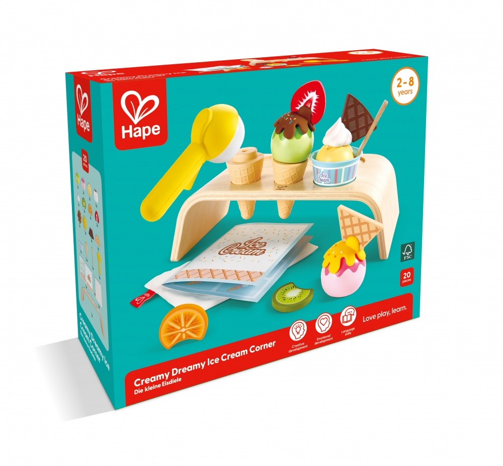 Σετ παιχνιδιών, Hape, Γωνιά παγωτού, 20 τεμάχια