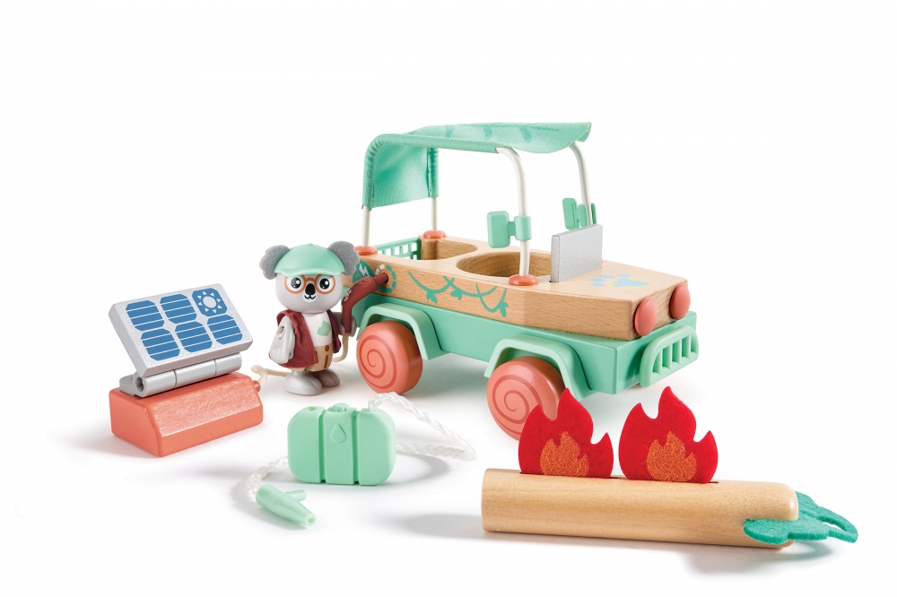 Ξύλινο σετ, Hape, Sunny off-road adventures, 11 τεμάχια