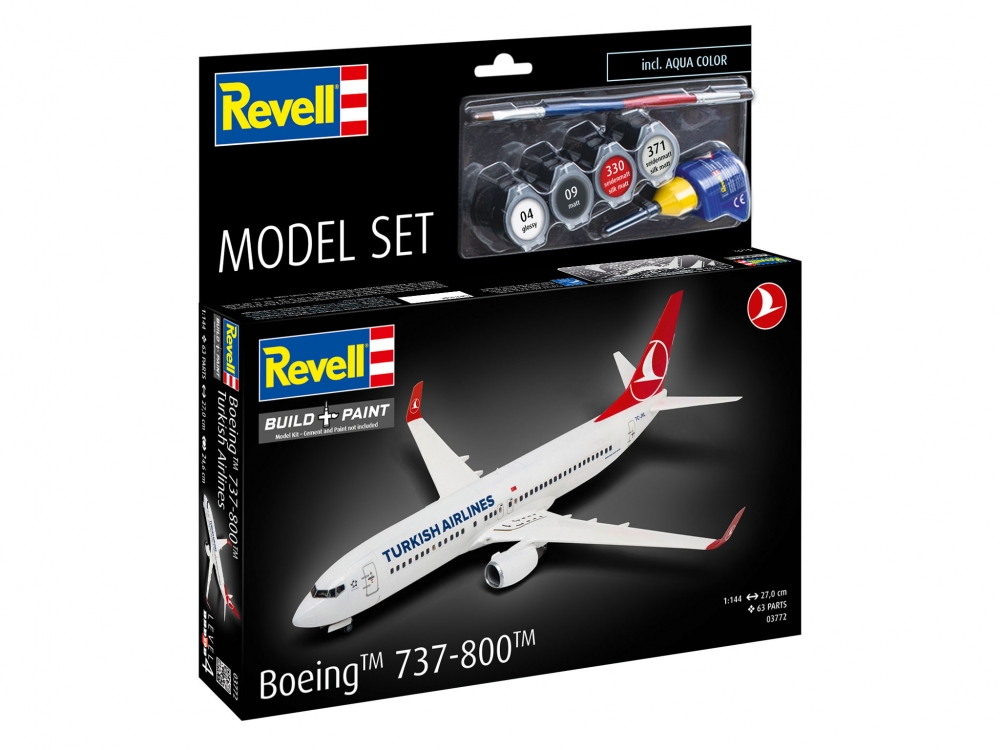 Μοντέλο συναρμολόγησης, Revell, Αεροπλάνο, Boeing 737-800 Turkish Airlines, 63 ανταλλακτικά