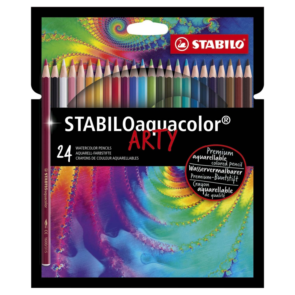 Σετ μολύβια ακουαρέλας, Stabilo, Aquacolor Arty, ST1624/1-20, 24 χρώματα