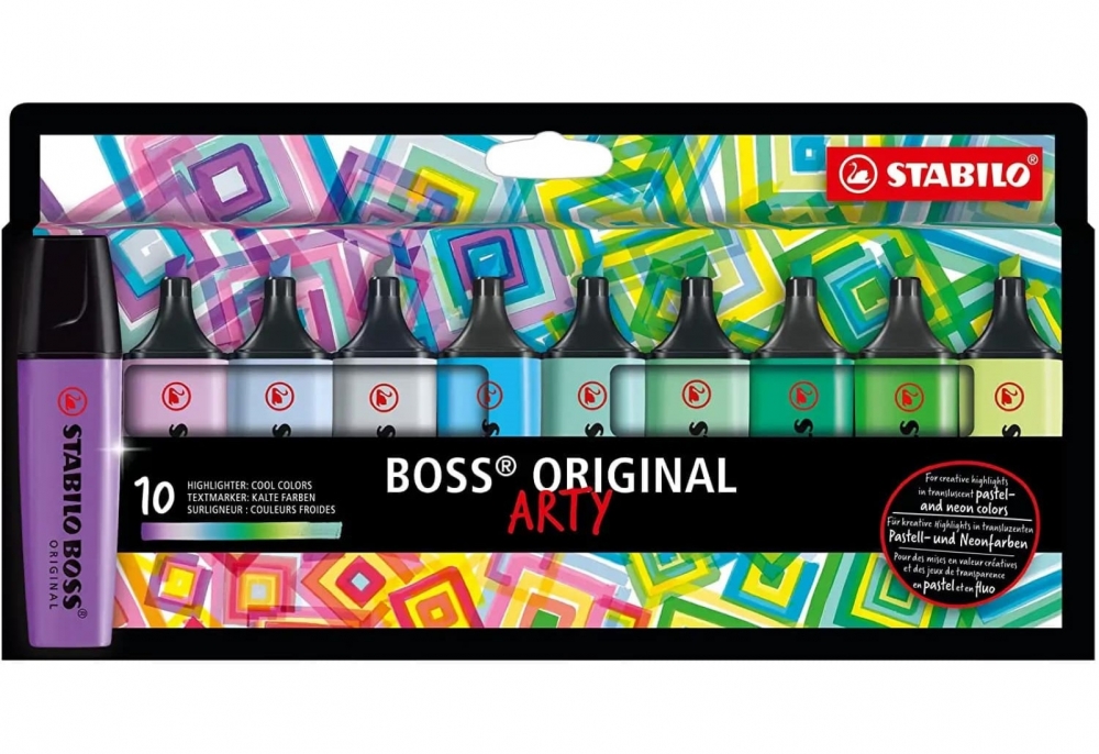 Σετ δείκτες κειμένου, Stabilo, Boss Original Arty Cool Colors ST70/10-2-20, 10 χρώματα