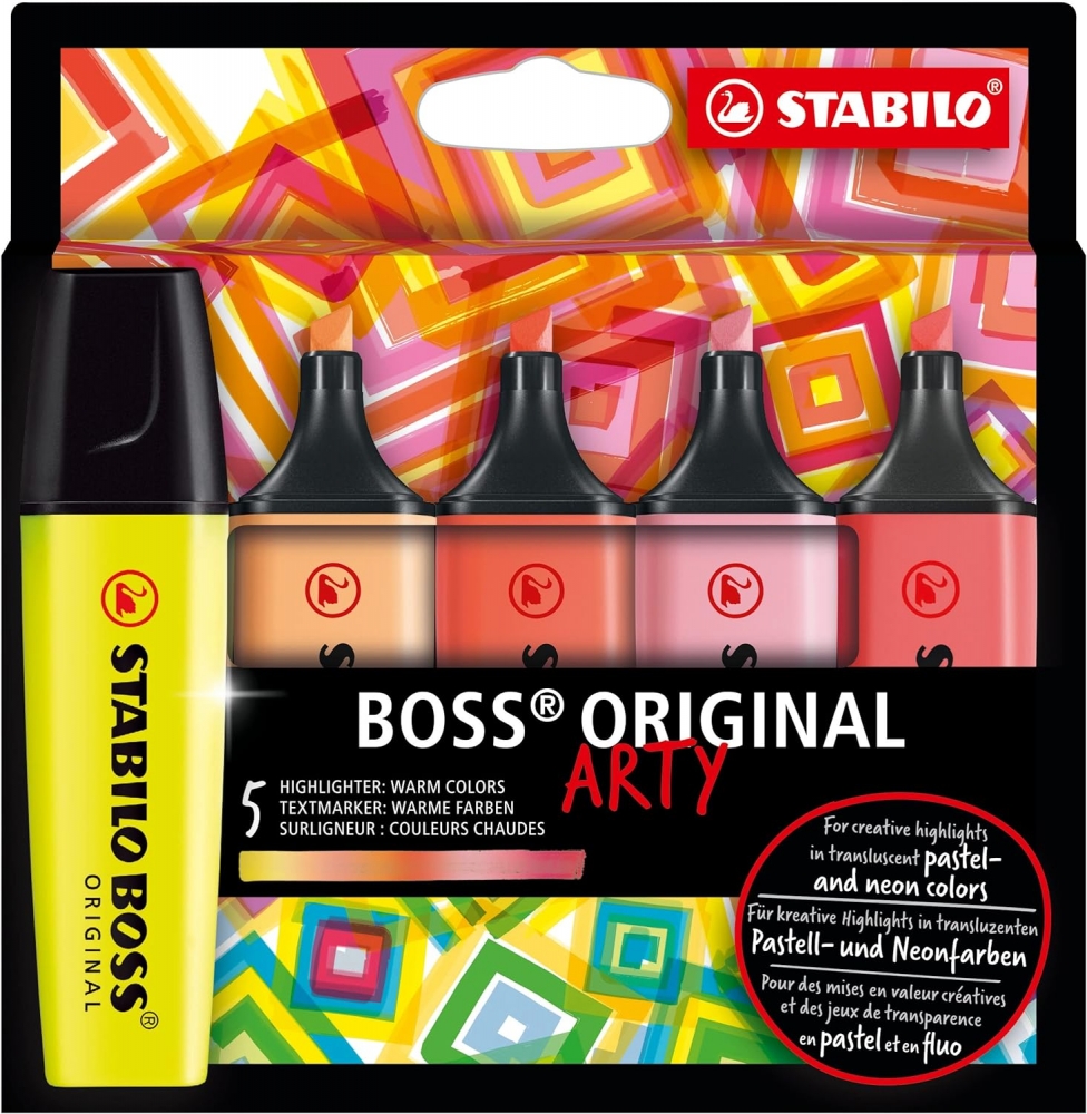 Σετ δείκτες κειμένου, Stabilo, Boss Original Arty Warm Colors ST70/5-02-1-20, 5 χρώματα