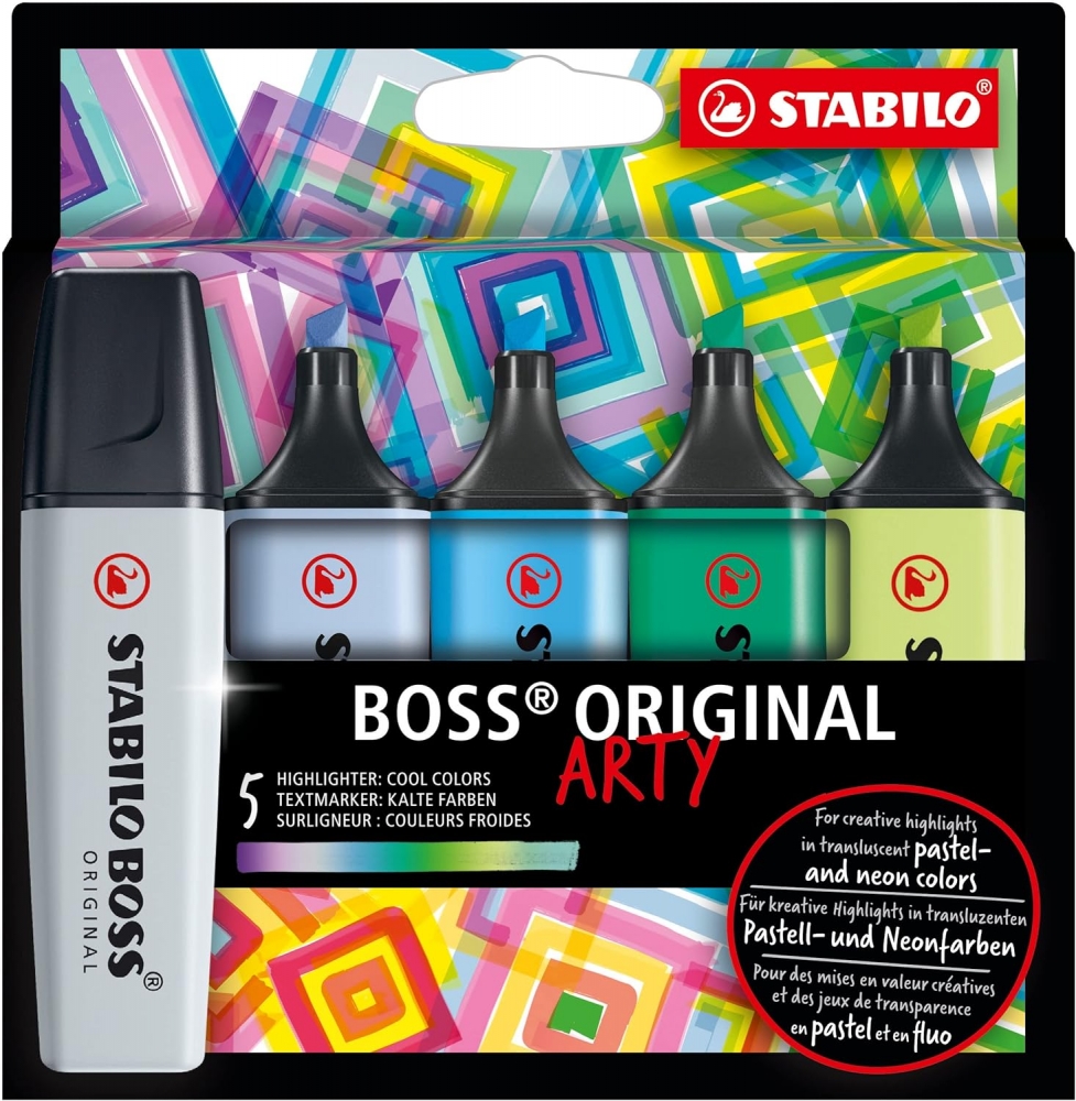 Σετ δείκτες κειμένου, Stabilo, Boss Original Arty Cool Colors ST70/5-02-2-20, 5 χρώματα