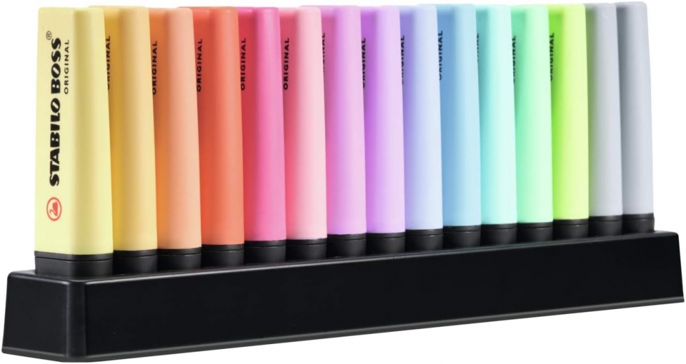 Σετ μαρκαδόρων κειμένου, Stabilo, Boss Original Pastel Deskset ST7015-02-5, 15 χρώματα