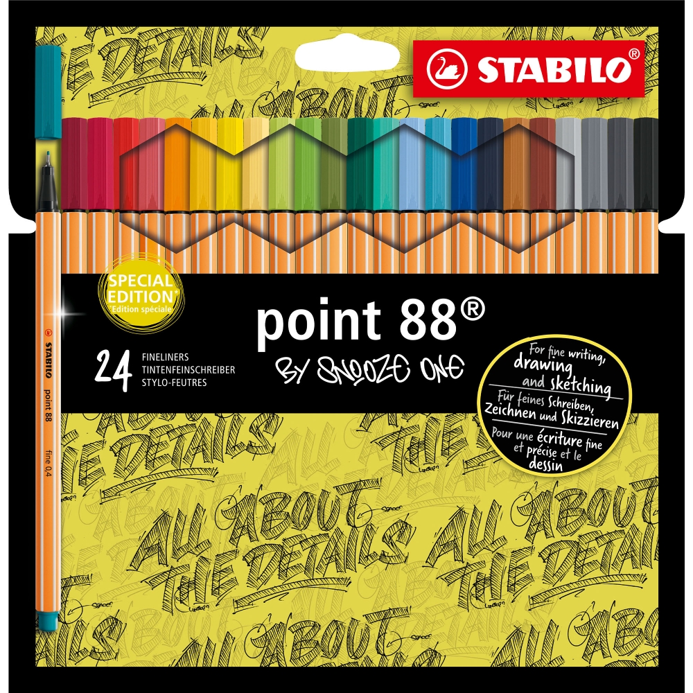 Σετ στυλό, Stabilo, Point 88 Snooze One ST8824/1-06, 24 χρώματα