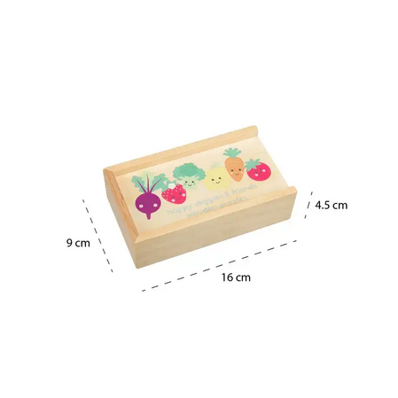 Дървен съответстващ пъзел - "Щастливи зеленчуци" (FSC®)