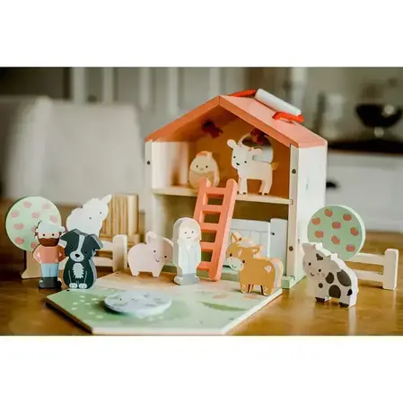 Ξύλινη φάρμα με ζώα - Σετ παιχνιδιού