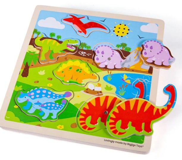 Bigjigs - Ξύλινο παζλ με ήχους - Δεινόσαυρος